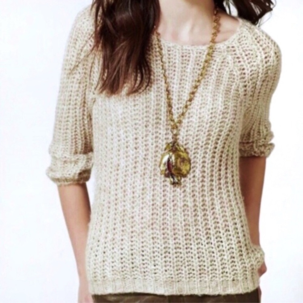 Euc Anthropologie Knitted & Knotted sweater M - Picture 2 of 10